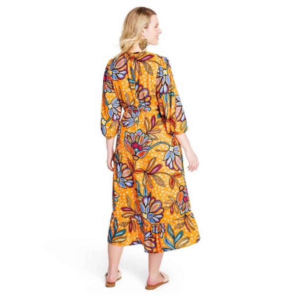 Floral Polka Dot Orange Paisley Print Cover Up Kimono Tabitha Brown - Picture 3 of 15
